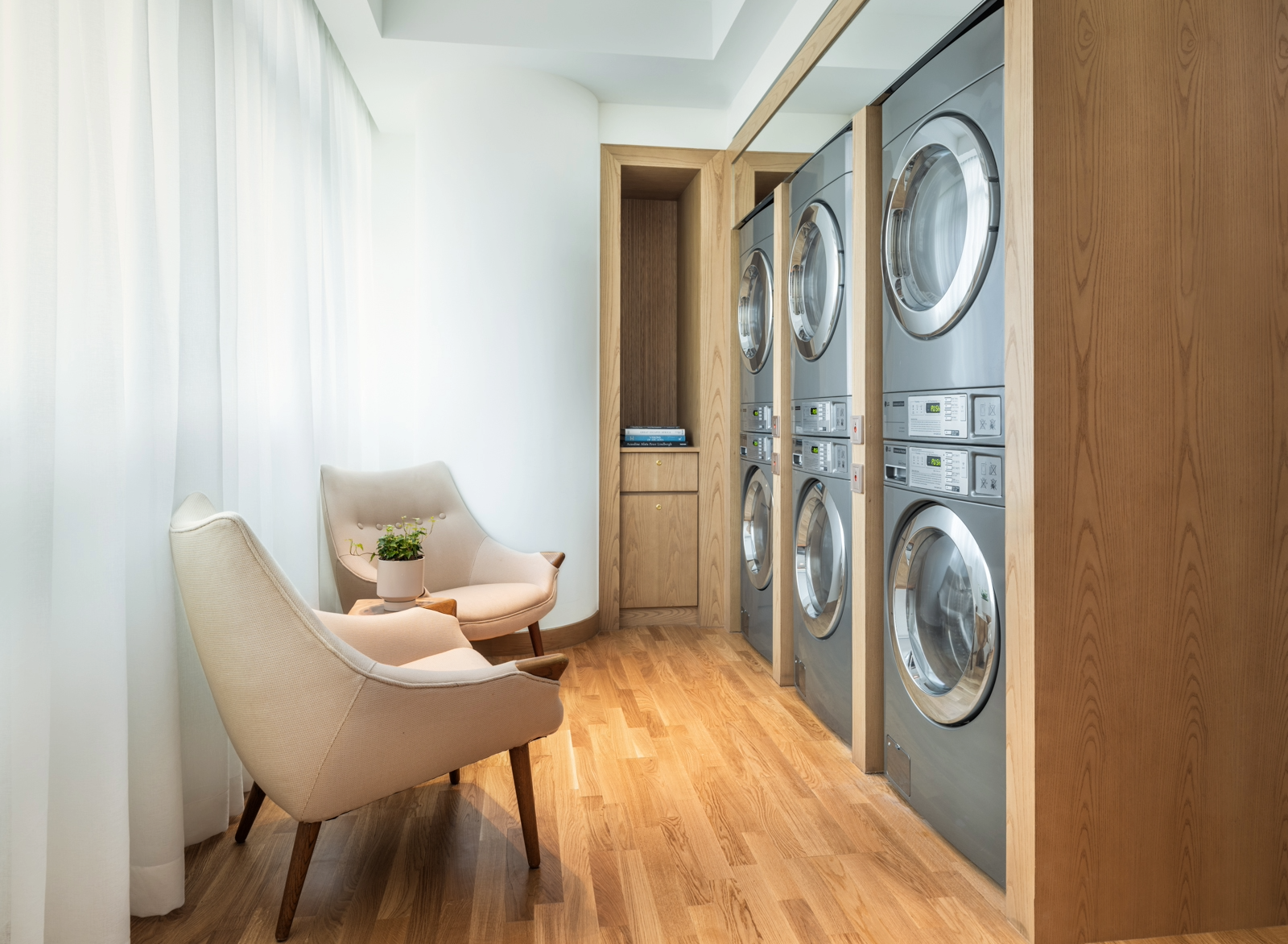 Open throughout the day and night, The Laundry Room is fully equipped with modern washers and driers for you to use – just like at home.